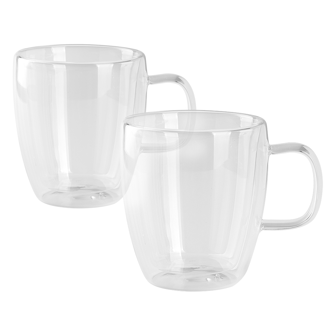 PIGNA MAXI Set od dve staklene šolje sa dvostrukim zidom, 2 x 330 ml